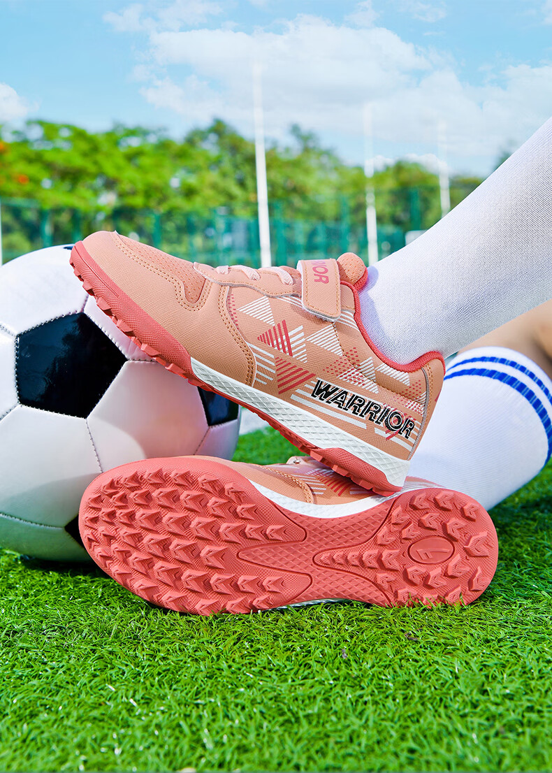 Warrior Children's Soccer Shoes Breathable Mesh TF Turf Training Shoes Unisex Kids 791 Dusty Pink Size 35 (225mm) 34
