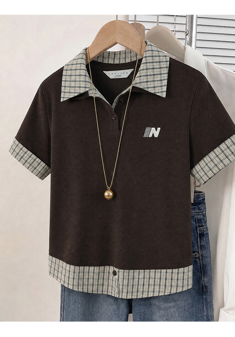 TonLion 2026 Summer New Couple Short Sleeve Polo Shirt Unisex American Casual College Style Top 30