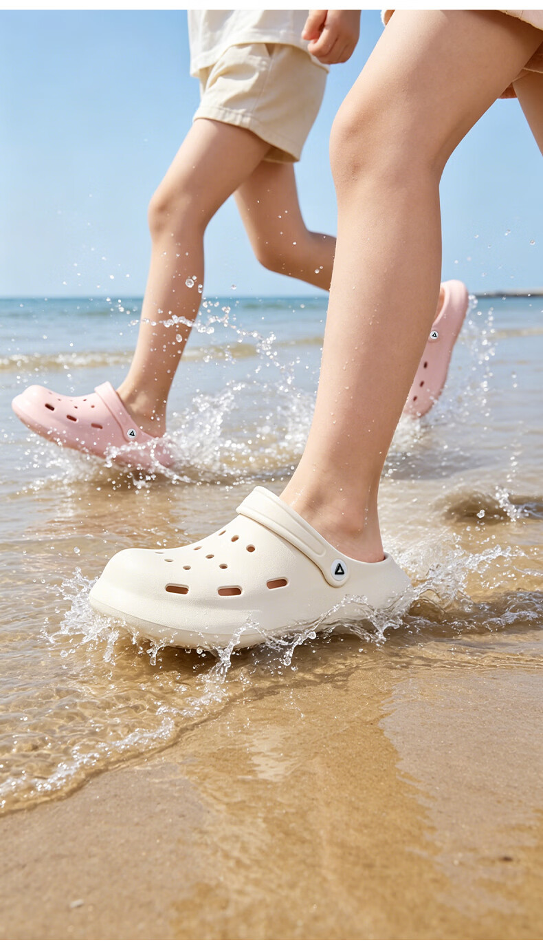 Peak Kids Slippers Hole Shoes for Boys and Girls Ages 6-12, Summer 2026 New Blue Sandals Size 36 25