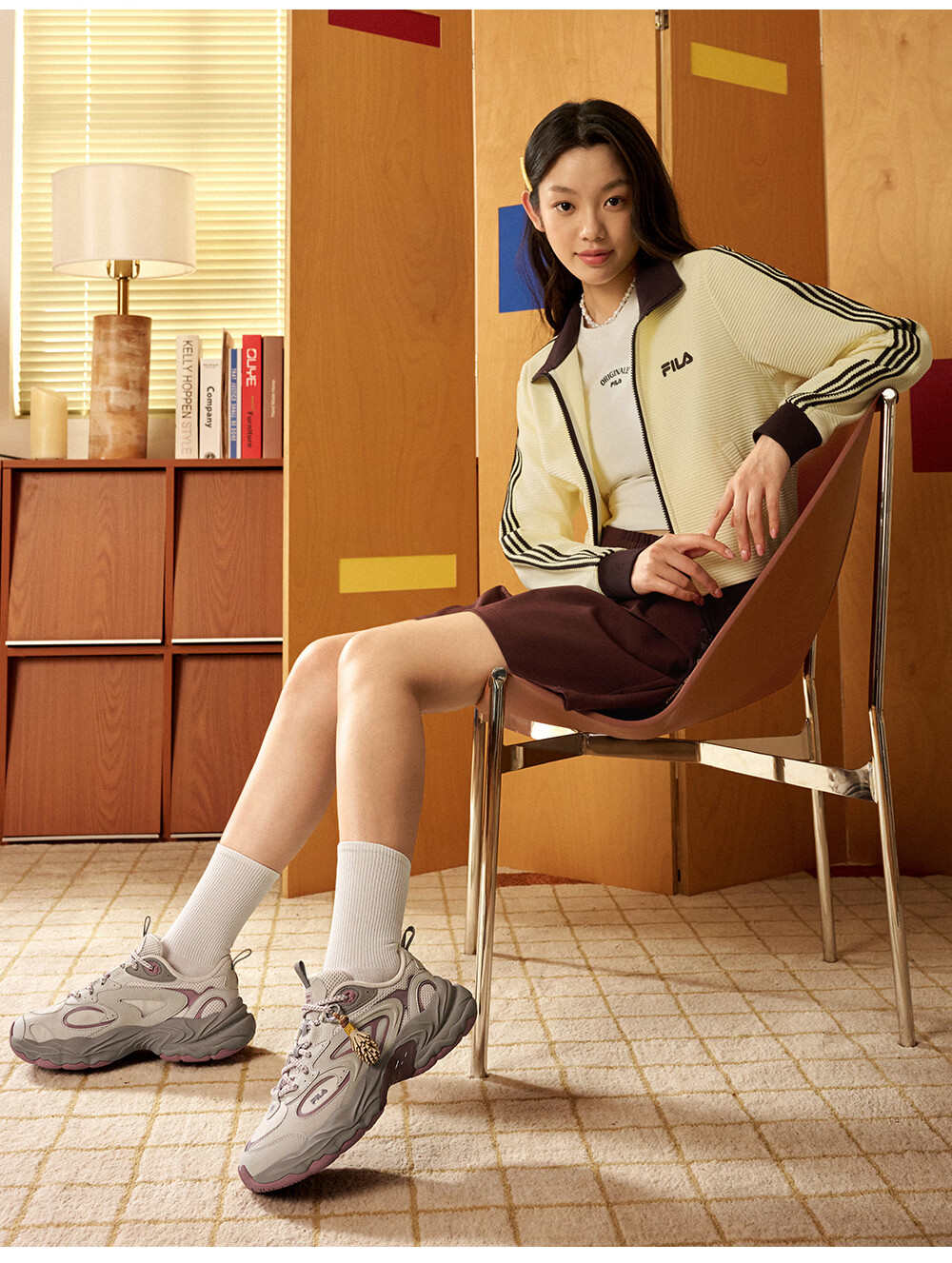 FILA Fila Sonta Shoes [Sun Qiantong Edition] Women's Dad Sneakers 2026 Autumn Casual Sports Shoes 41