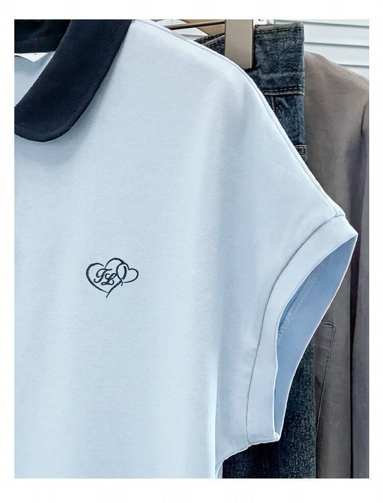 TonLion 2026 Summer Women's Patterned Polo Collar Short Sleeve T-Shirt Loose Casual Fashion Comfortable Versatile Simple Women's T-Shirt 8