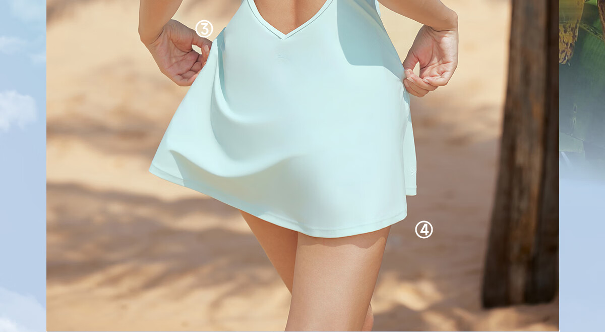PUMA Women's One-Piece Swimsuit with A-Line Skirt, Slimming and Tummy Control, Original Yarn, UPF50+ Sun Protection, Breathable Beach Swimwear for Hot Springs 10