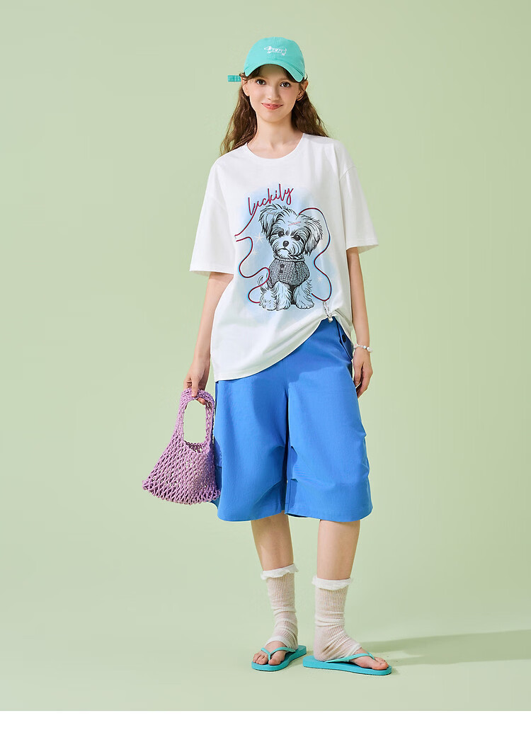 TonLion 2026 Summer Women's Graphic Short Sleeve T-Shirt Casual Loose Fit Versatile Fashionable Comfortable Breathable Tee 6