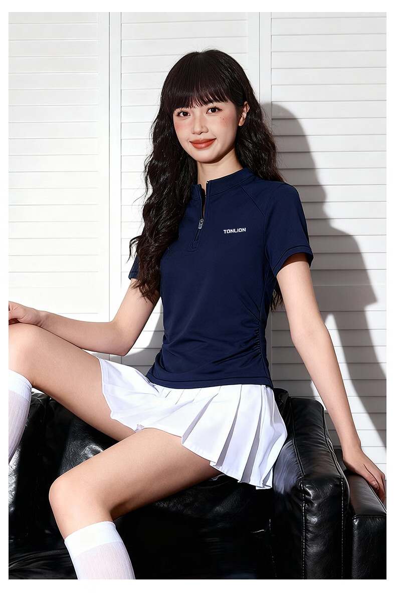 TonLion Quick-Dry Sunscreen Short Sleeve Women's Summer New 7A Antibacterial Running Cooling Sports T-Shirt Slim Fit Top 11