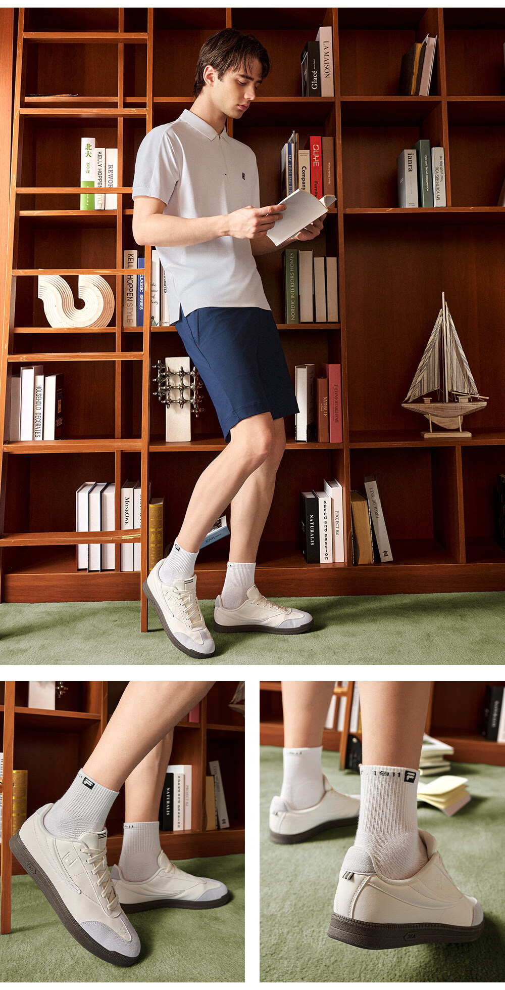 FILA Spin Step Shoes | FILA TIFO FXTD Tennis Shoes New Simple Thin Sole Retro Men's Casual Training Shoes 5
