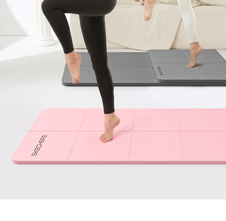 Skechers Foldable Yoga Mat Professional Home Fitness Non-Slip Thickened Wide 80cm Nap Floor Mat 10