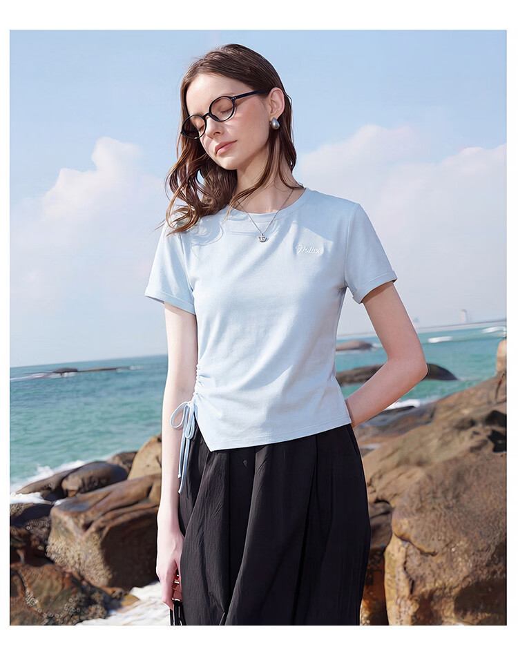 TonLion 2026 New Summer Women's Short Sleeve T-Shirt Unique Design Loose Fit Top Summer Outfit 9