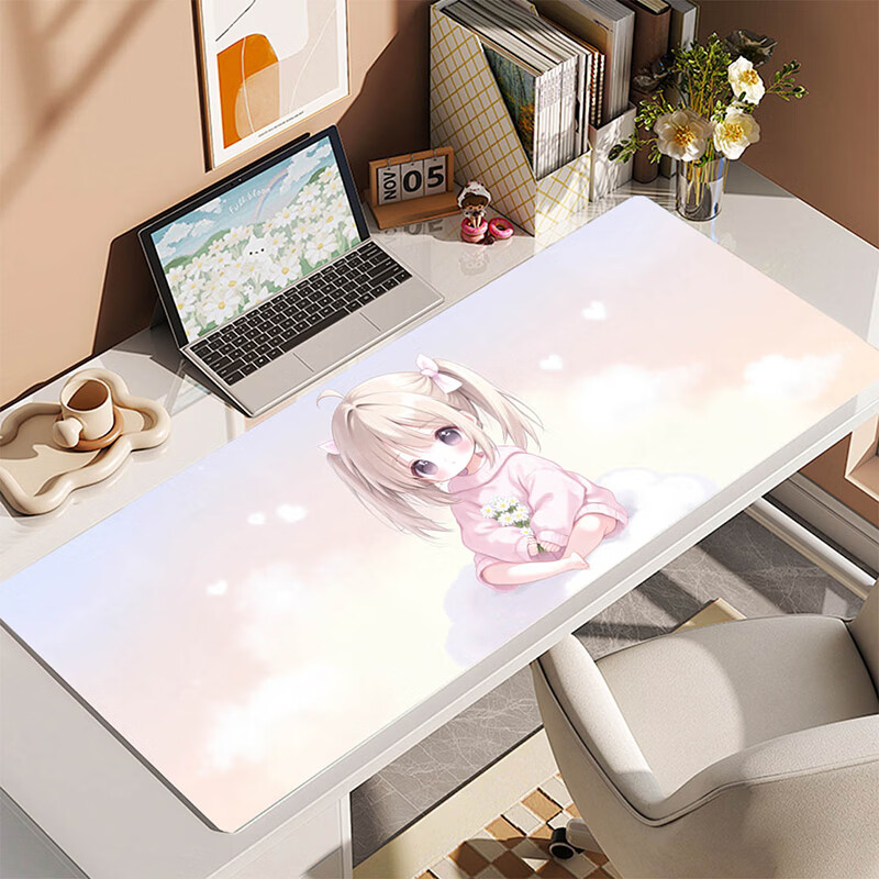 Juyingfeng Large Mouse Pad Cute Healing Clear Cartoon Office Dorm Bedroom Laptop Mouse Keyboard Pad Lock Edge Desk Mat 800x300x2mm Yun Xiaoduo 16