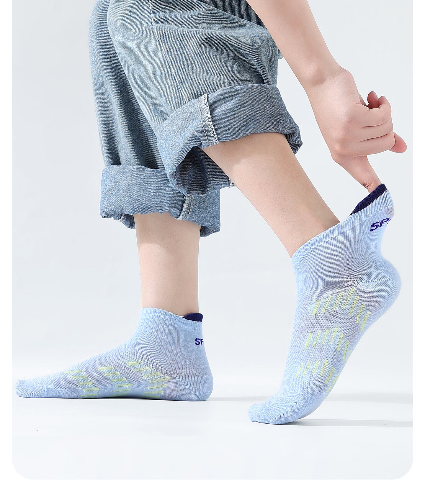 Langsha Boys Cotton Socks Summer Thin Anti-Odor Sweat-Absorbing Children's Short Socks Youth Mesh Sports Summer 12