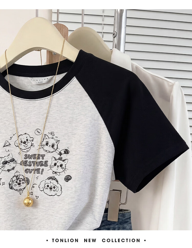 TonLion 2026 Summer New Women's Short Sleeve T-Shirt Loose Casual Beautiful Early Spring Top 5