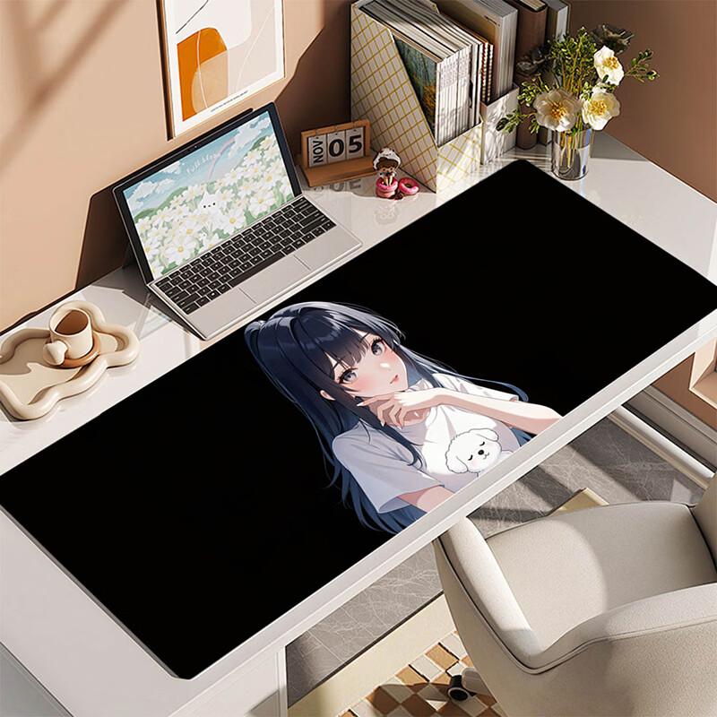 Juyingfeng Large Mouse Pad Cute Healing Clear Cartoon Office Dorm Bedroom Laptop Mouse Keyboard Pad Lock Edge Desk Mat 800x300x2mm Yun Xiaoduo 12