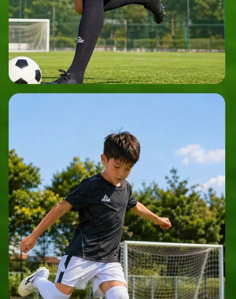 Peak Long Tube Football Socks Summer Thin Non-Slip Professional Soccer Match Kids 6-12 Years Sports Socks White XS 12