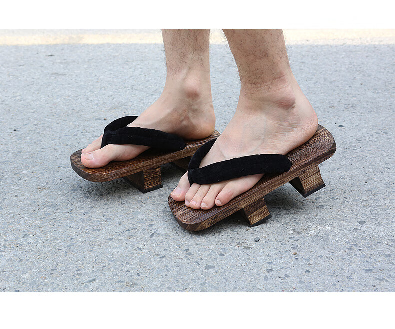 昔小甜 木屐拖鞋木屐男拖鞋日本凉鞋日式cos中式夏男鞋厚底国风人字拖