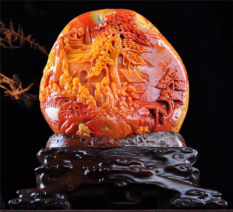 款天然寿山石摆件精品石雕芙蓉石精雕佛像雕刻客厅奇石工艺品