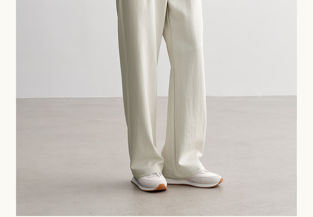HAUT TON Lyocell Faux Linen Slightly Wrinkled Straight-Leg Pants for Men, 2026 Summer New Style Commuter Straight Casual Long Trousers 5159 28