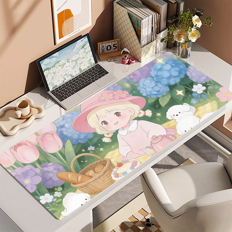 Juyingfeng Large Mouse Pad Cute Healing Clear Cartoon Office Dorm Bedroom Laptop Mouse Keyboard Pad Lock Edge Desk Mat 800x300x2mm Yun Xiaoduo 11