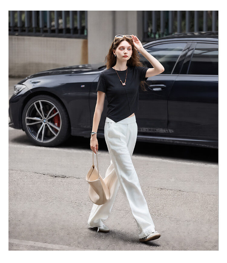 TonLion 2026 Summer Women's Colorblock Short Sleeve T-Shirt Solid Color Versatile Fashion Casual Slimming Youthful Comfortable Breathable 14