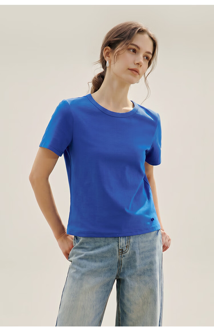 Inman [Runway Same Style] Straight Shoulder Multicolor Basic Short Sleeve T-Shirt Women Summer 2026 Top Black S 44