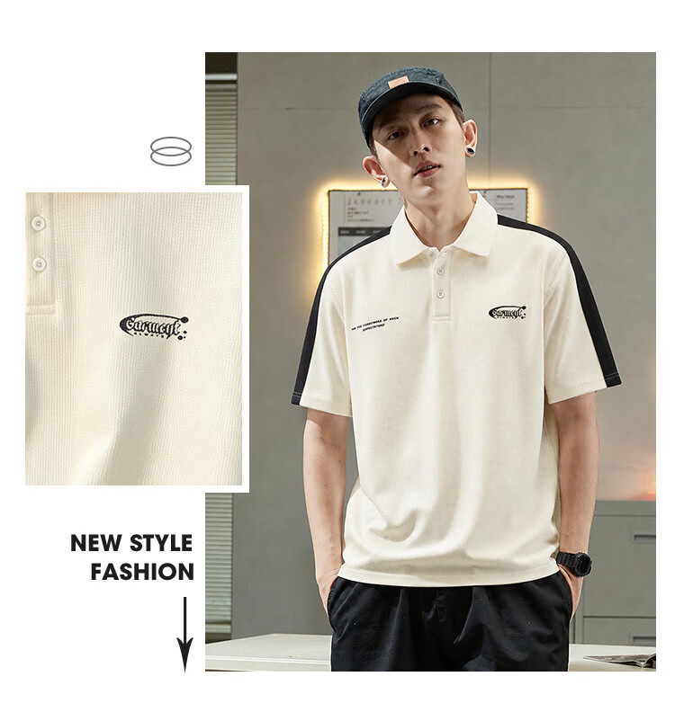 TonLion 2026 Summer New Men's Short Sleeve Polo Shirt Loose Fit Unique Youth Sports Stylish 13