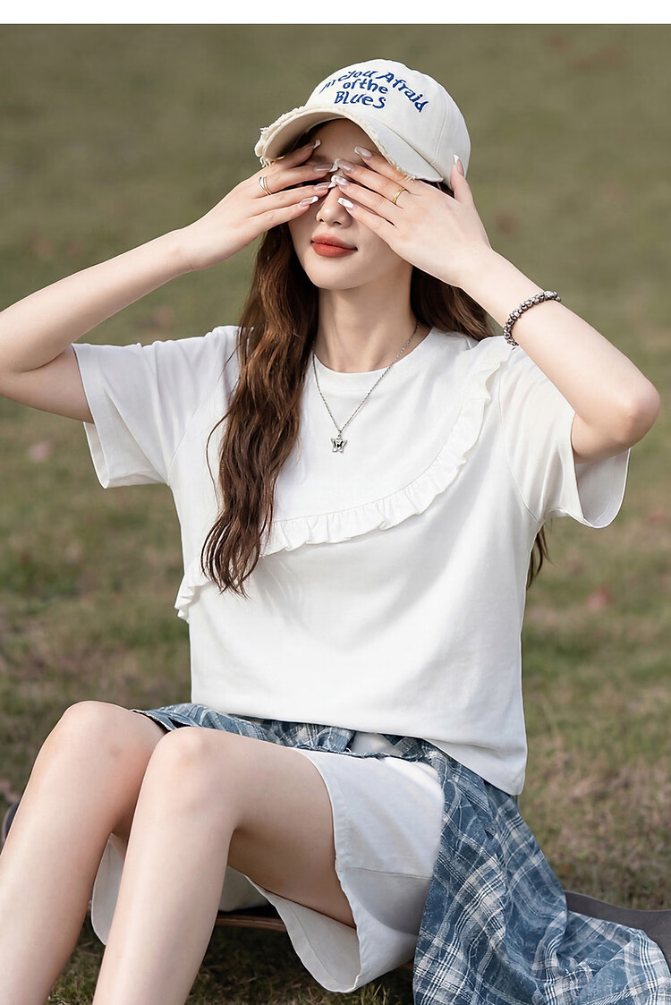 TonLion 2026 Summer New Women's Short Sleeve T-Shirt Loose Unique Chic Stylish Top 8