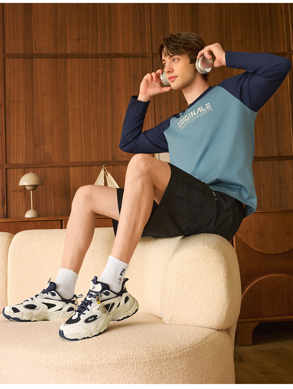 FILA PIGNA Pinecone Shoes [Yi Yangqianxi Edition] Men's Dad Sneakers 2026 Autumn Casual Sports Shoes 44