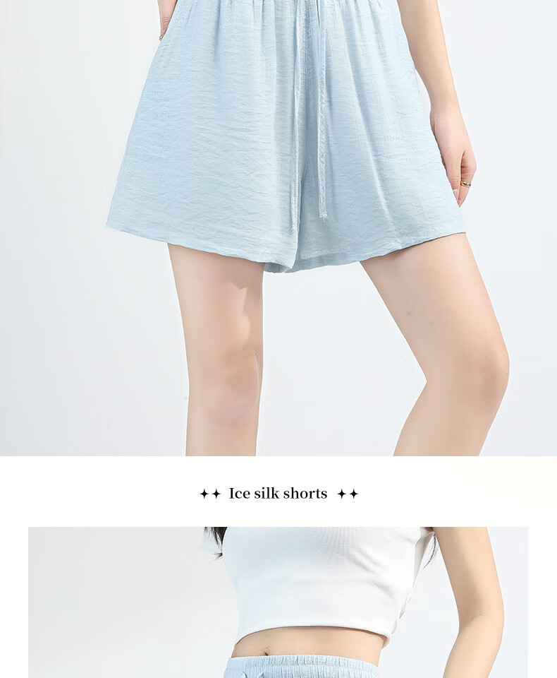 MINISO Women's Linen Shorts Summer 2026 New Popular Five-Point Wide-Leg Pants Skin-Friendly Comfortable Loose Casual Pants 14