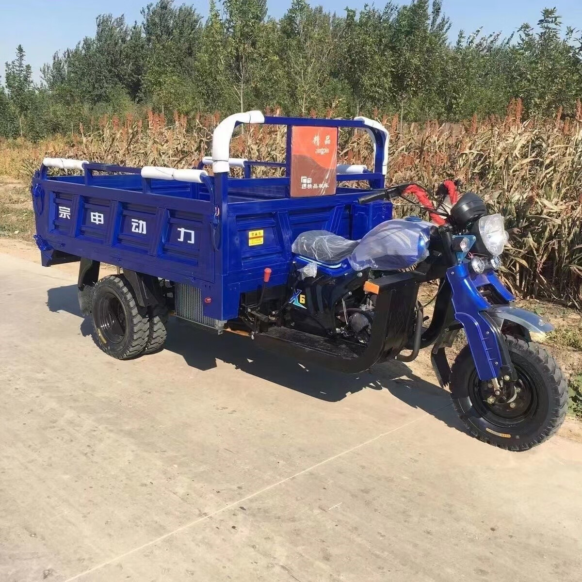汽油三轮摩托车燃油家用农用载货自卸三轮摩托车 自卸五轮300水冷1