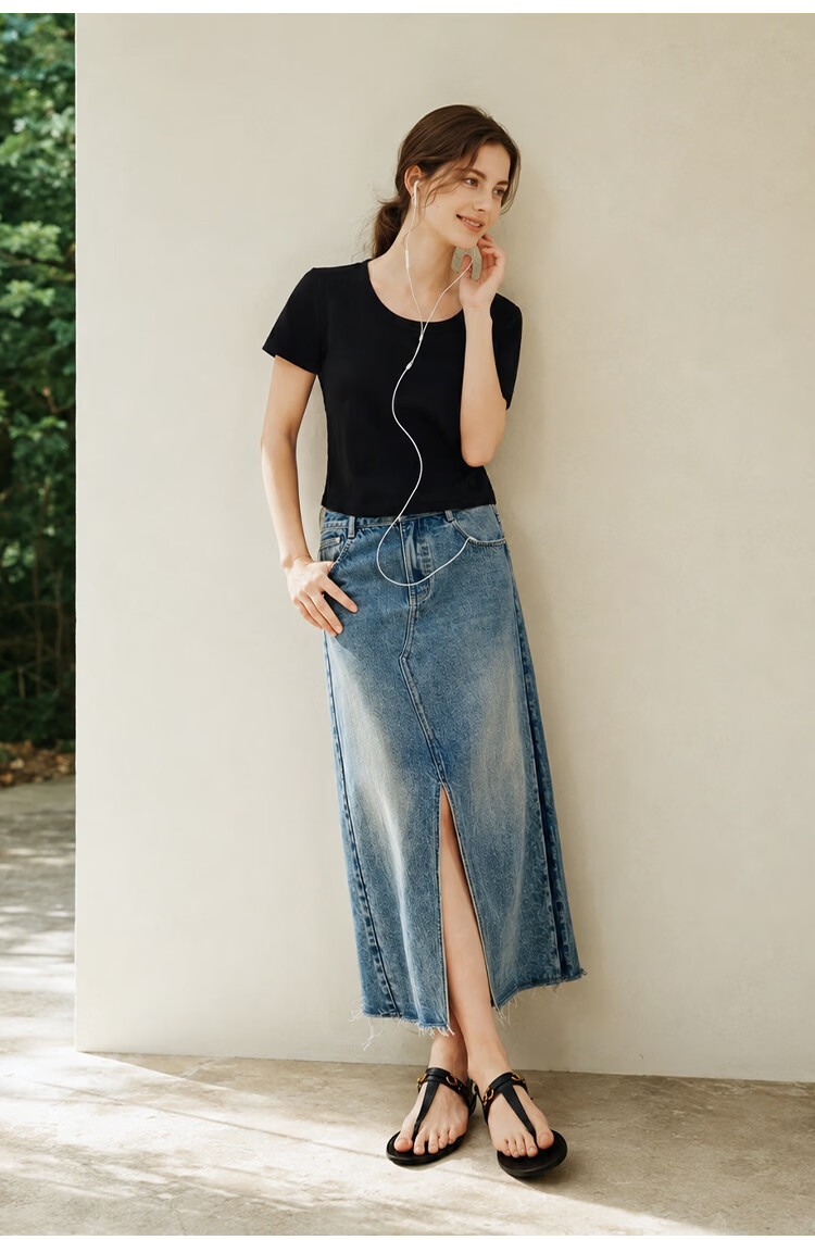 Inman [Runway Same Style] Straight Shoulder Multicolor Basic Short Sleeve T-Shirt Women Summer 2026 Top Black S 18