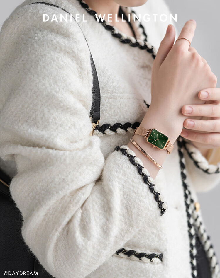 Daniel Wellington DW Women's Vintage Square Dial Small Green Quartz Watch Gift Box Birthday Present for Girlfriend DW445 1