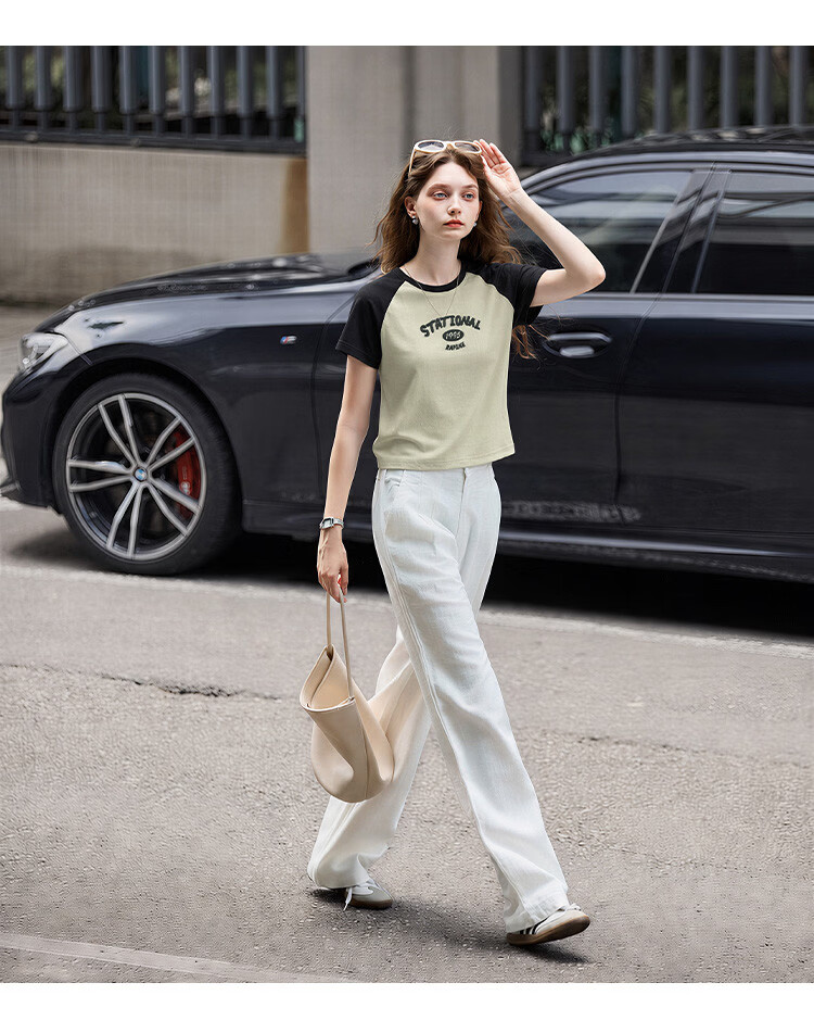 TonLion [Cool Touch] 2026 Summer Women's Short-Sleeve T-Shirt, Raglan Sleeve, Lyocell, Fashionable Versatile Women's T-Shirt, Trendy 9