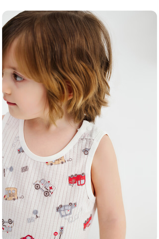 TONGTAI Baby Vest Summer Toddler Clothing Kids Casual Top Boys Girls Lightweight Sleeveless Shirt Off-White 73cm 24