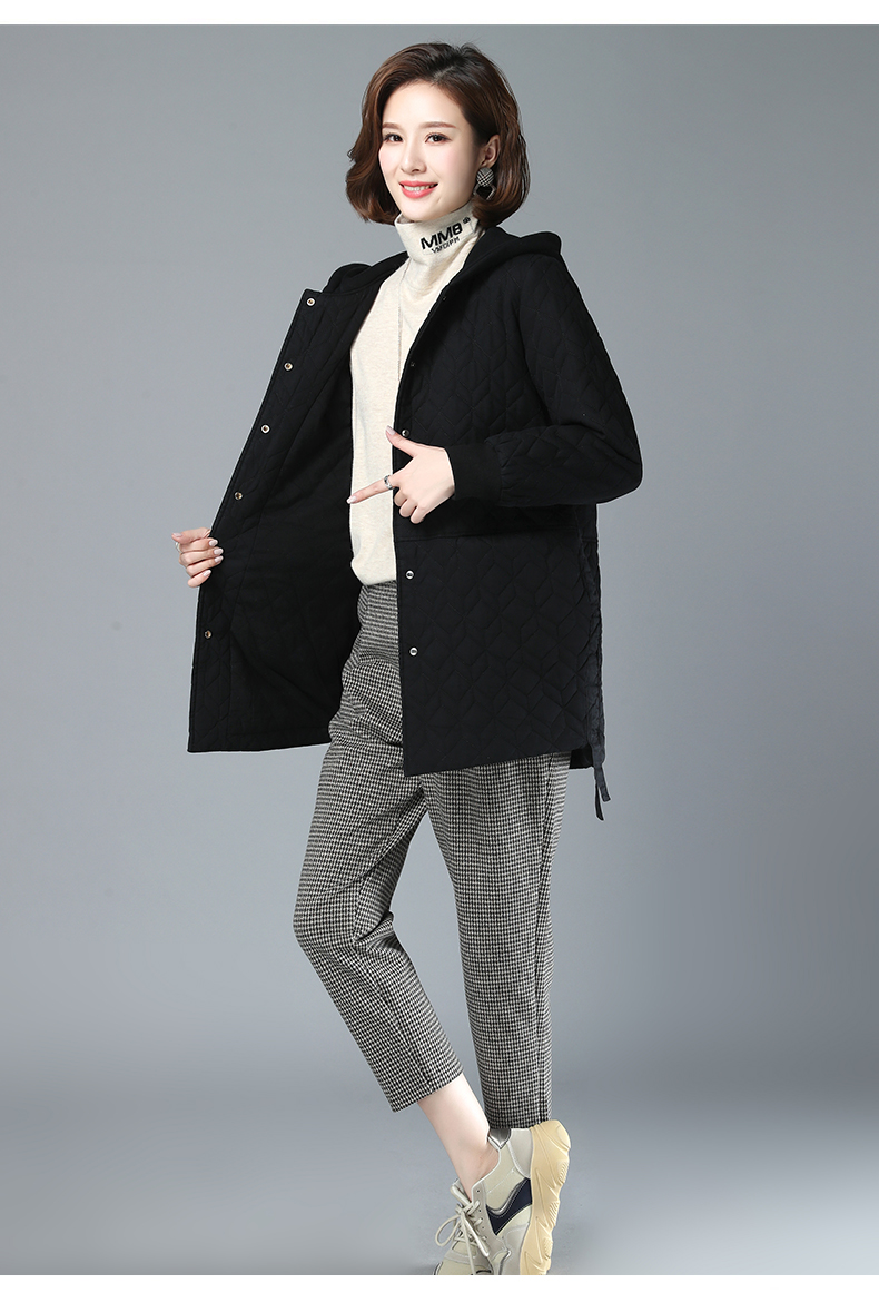 凯若琳 棉服女中长款2019冬装女装新款韩版新品休闲宽松显瘦妈妈装连