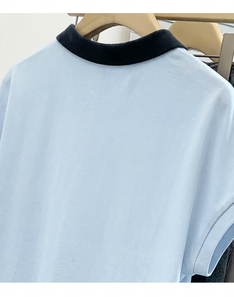 TonLion 2026 Summer Women's Patterned Polo Collar Short Sleeve T-Shirt Loose Casual Fashion Comfortable Versatile Simple Women's T-Shirt 7