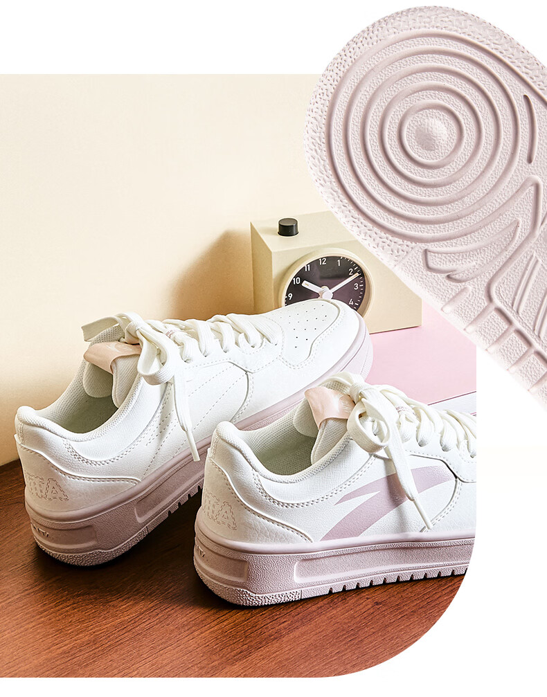 Anta Easy Casual Women's Sneakers Summer Breathable Couple Simple White Shoes Soft Sole Comfortable Thick Sole Height Increasing Leisure Shoes 14