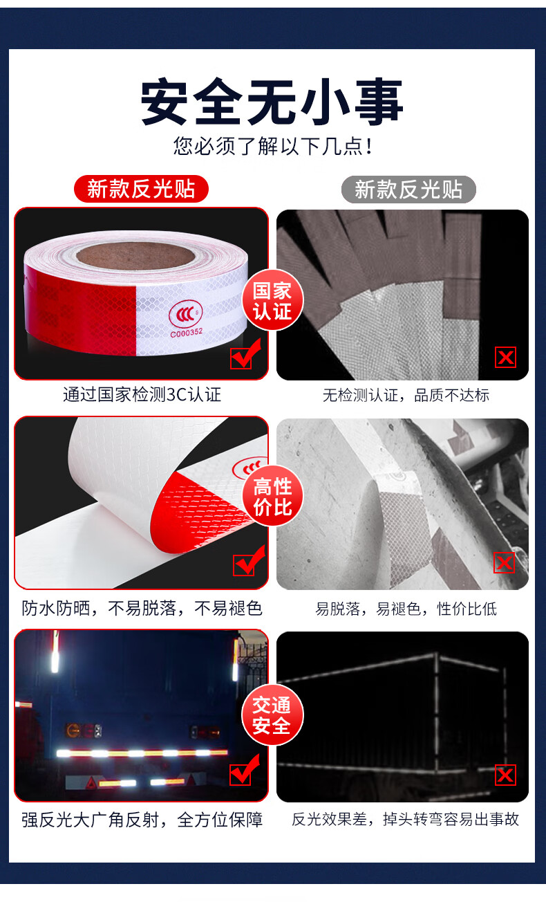 反光贴反光条车贴汽车专用货车贴条电动车警示夜间防撞车身车辆3m