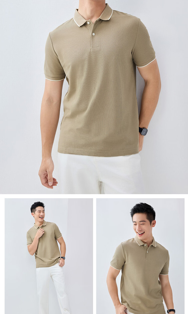 Giordano Men's Short Sleeve Polo Shirt New Pique Fabric Commuter Casual Colorblock Collar Top 01016425 14