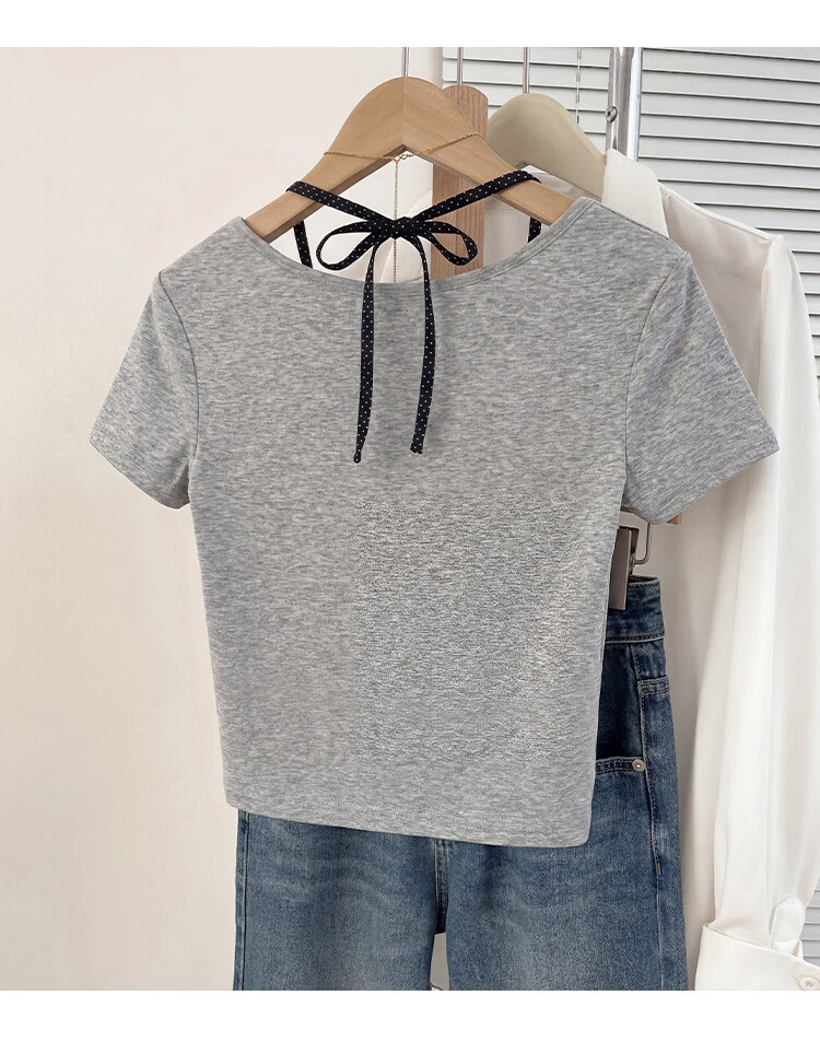 TonLion 2026 Summer Women's Faux Two-Piece Short Sleeve T-Shirt Elegant Fashion Versatile Premium Quality Women's Tee 4
