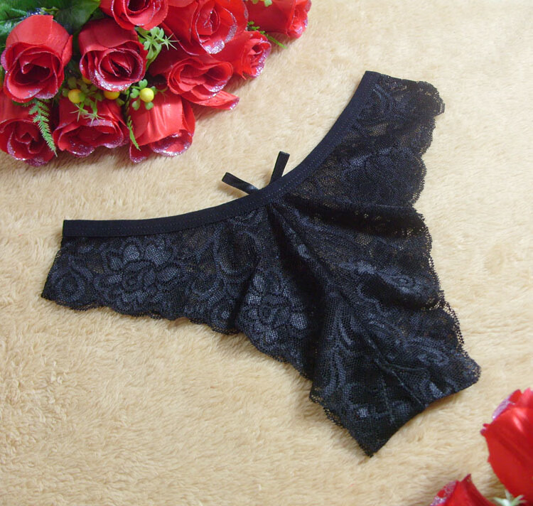 情趣t裤性感内衣v型蕾丝花边宽边诱惑女士内裤丁字裤f1904黄色均码