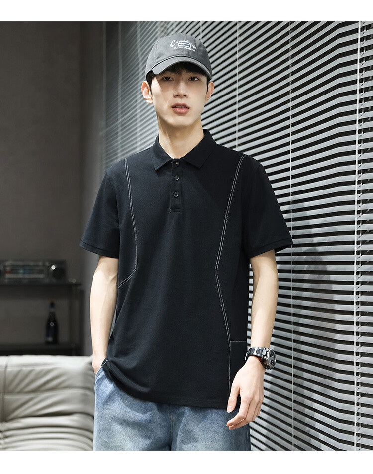 TonLion 2026 Summer New Men's Short Sleeve Polo Shirt Unique American Collar Fashion T-Shirt 13