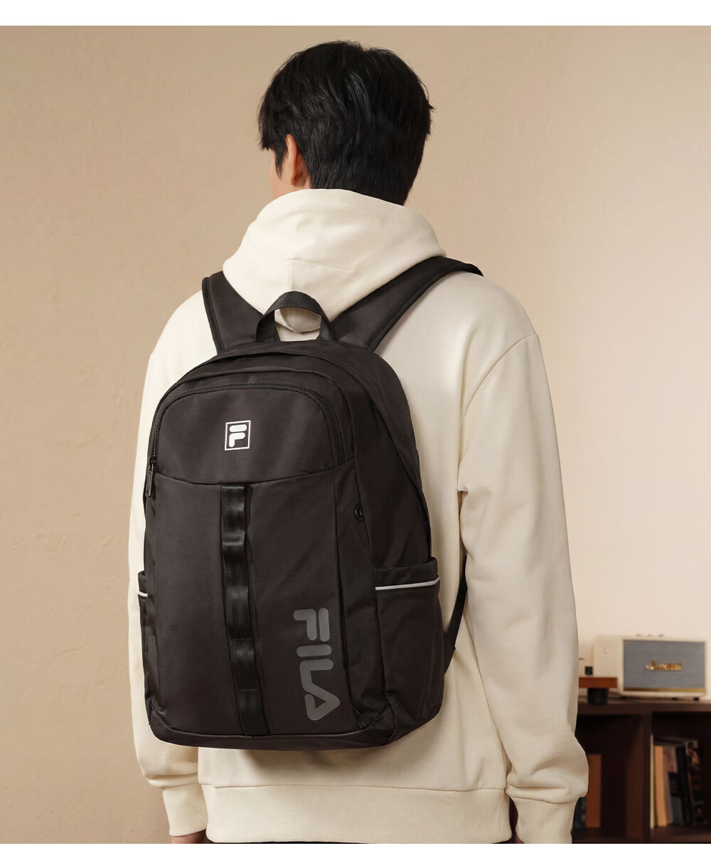 FILA Official Men's New Casual Commuter Backpack Large Capacity Laptop Bag School Bag 16