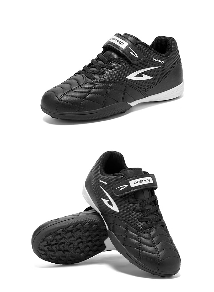 DEERWAY Kids Soccer Shoes Age 6-12 Boys Girls Professional TF Turf Cleats Non-Slip Training Shoes Silver Size 30 33
