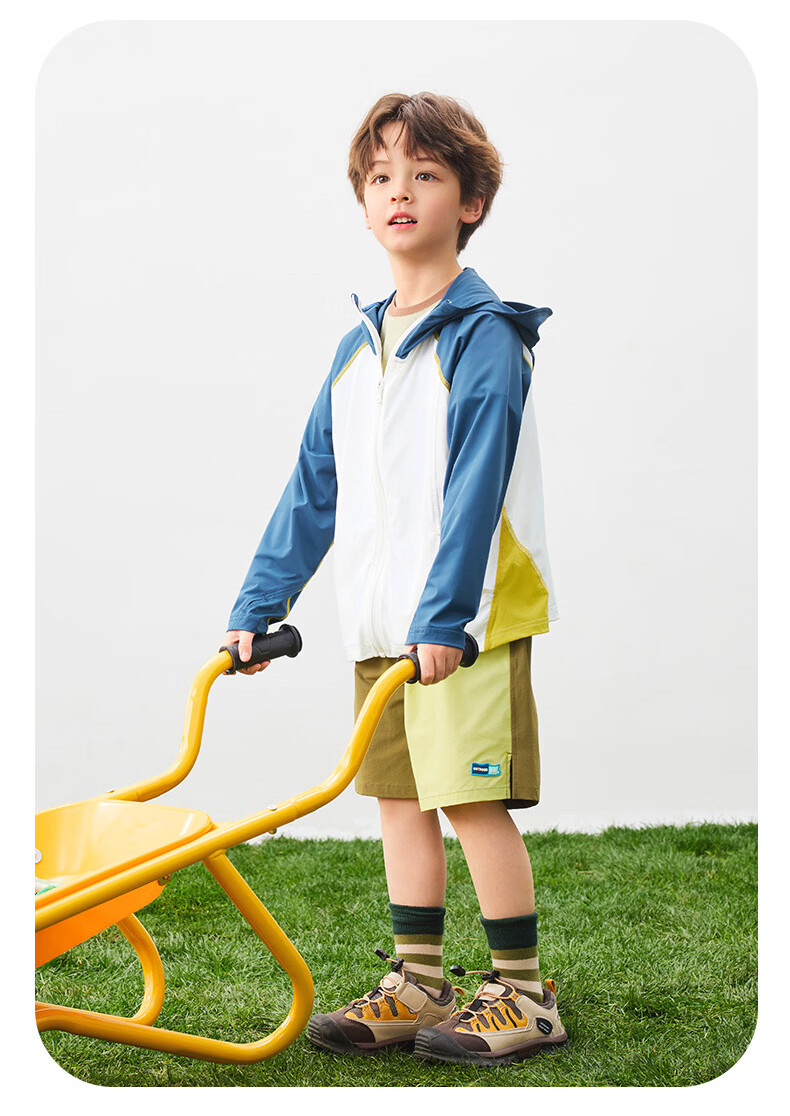 Babu Bean [Snow Skin Sunscreen] Children's Color-Block Sunscreen Jacket Summer Lightweight Breathable Boys and Girls White Purple 150 18