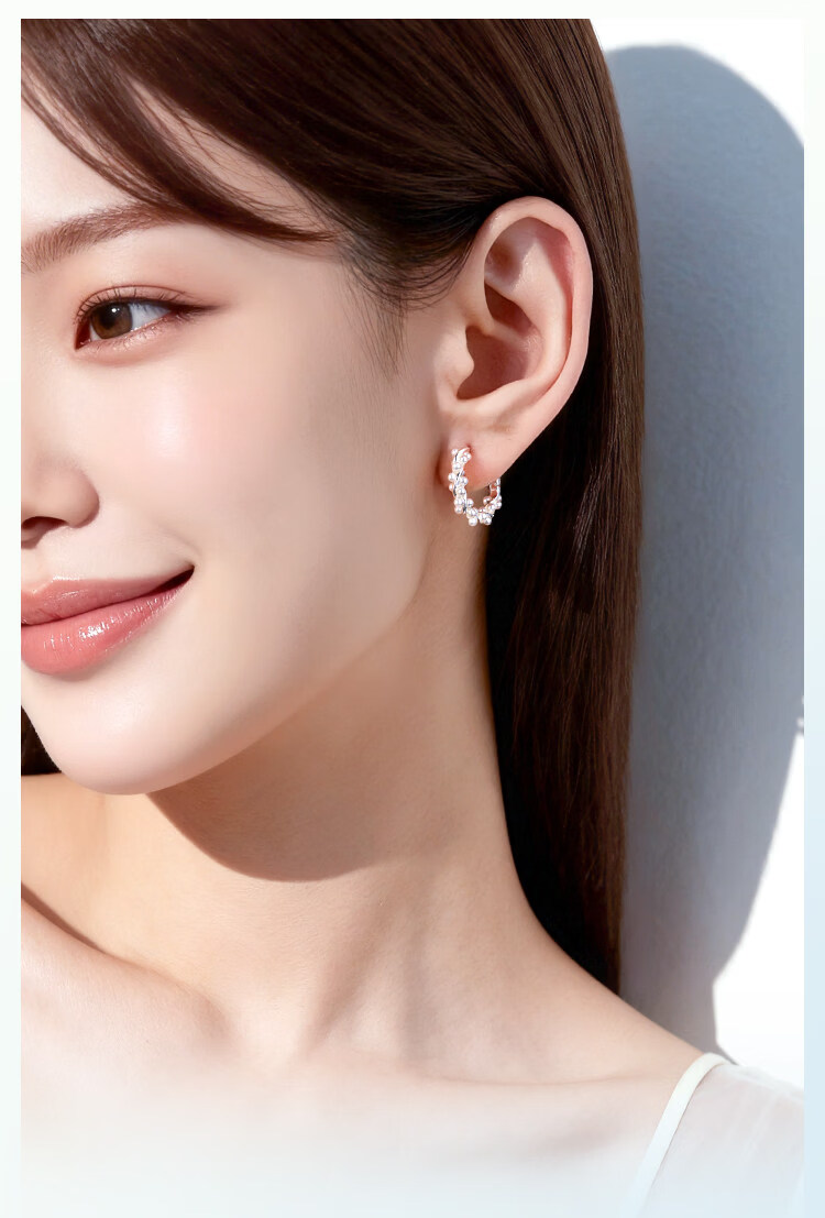Aji Bean Earrings for Women Silver Pearl Hoop Unique Design Minimalist Delicate Stud Earrings 3