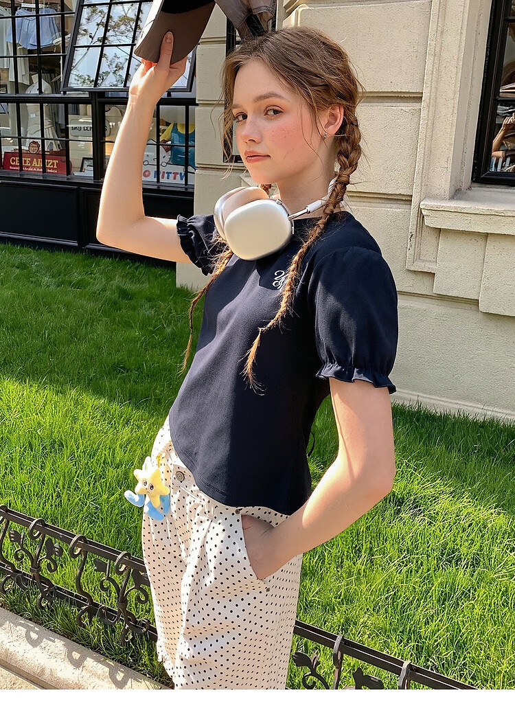 TonLion [Cooling Technology] 2026 Summer Women's Tie-Back Short Sleeve T-Shirt Solid Color Casual Comfortable Premium Feel 8