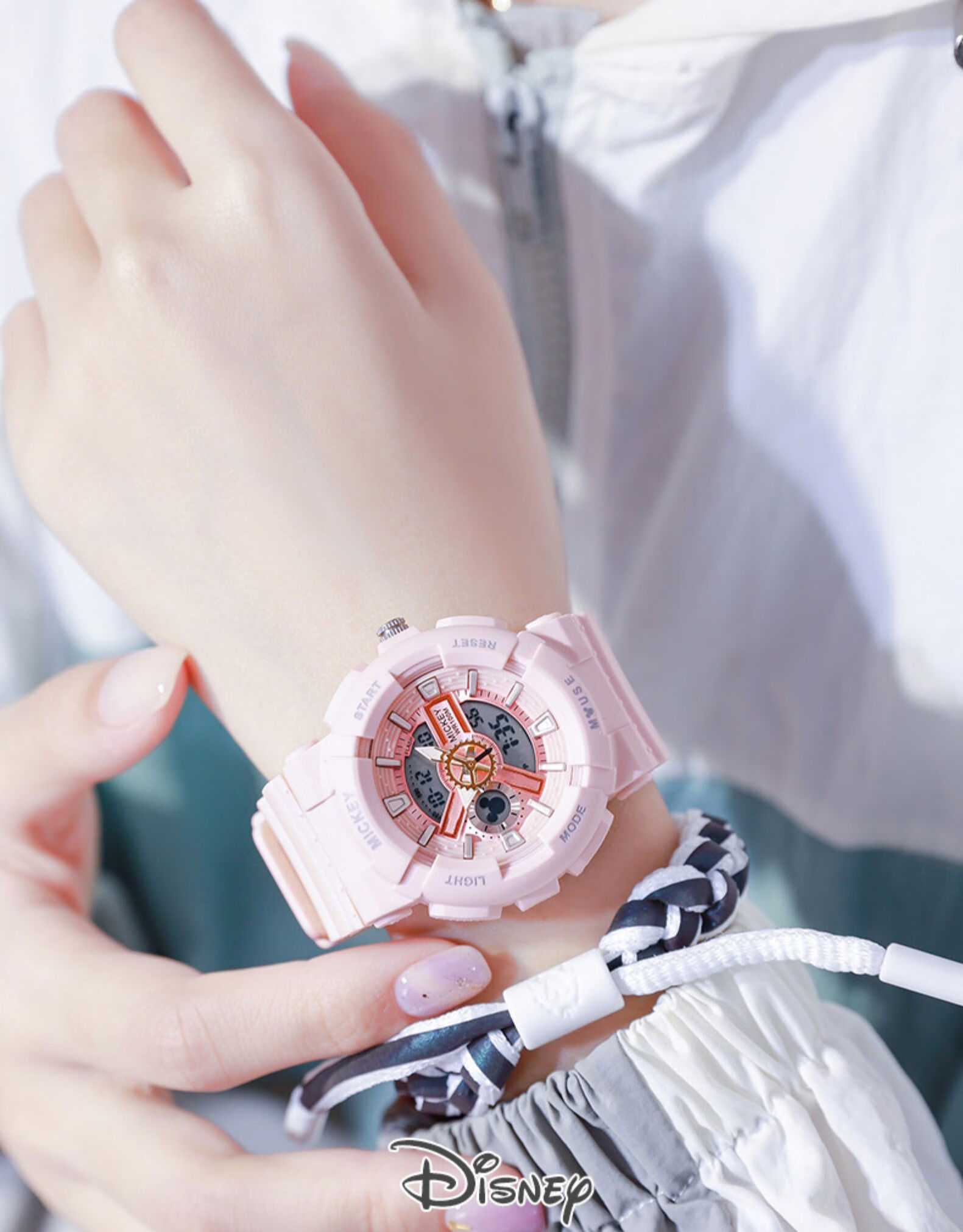 正港(zgo) 迪士尼手表女款学生运动机械初高中少女防水独角兽儿童女孩