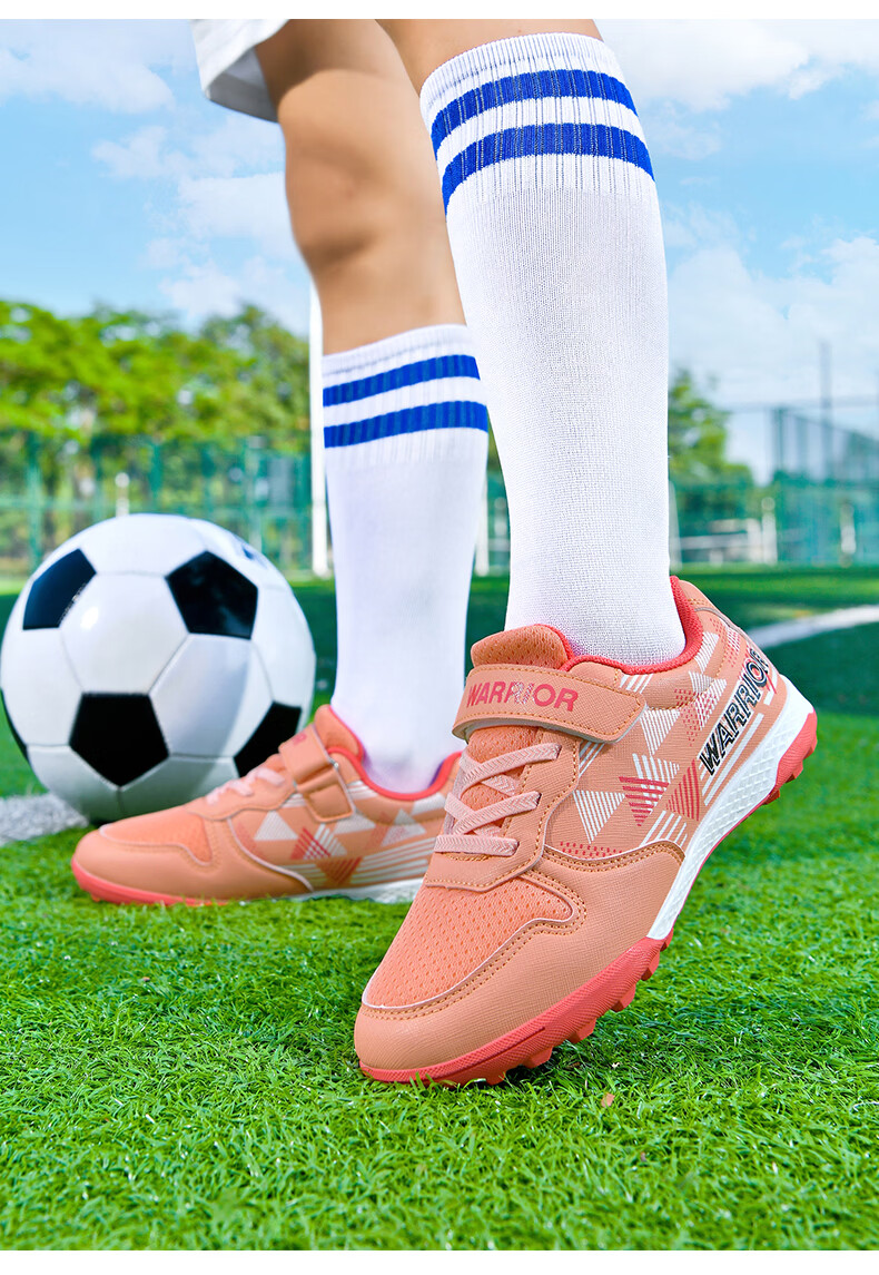 Warrior Children's Soccer Shoes Breathable Mesh TF Turf Training Shoes Unisex Kids 791 Dusty Pink Size 35 (225mm) 30
