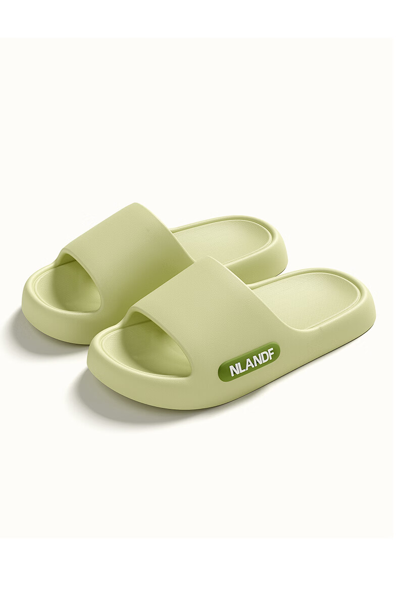 LANDF Men's Summer Slippers Indoor Outdoor Bathroom Non-Slip Antibacterial Odor-Resistant Soft Sole Sandals Women Green Size 38-39 9