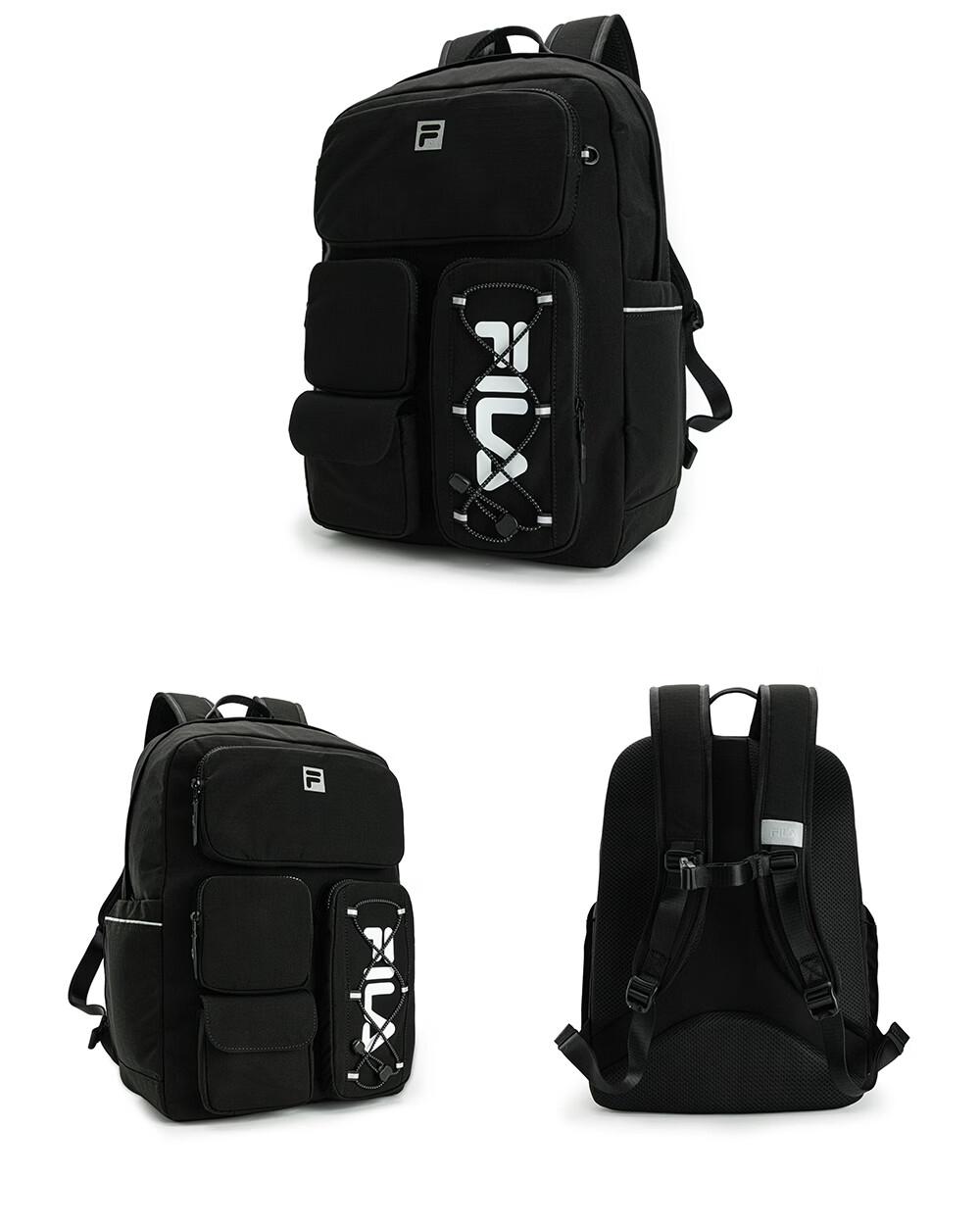 FILA Yi Yangqianxi Men's Multi-Pocket Gym Sports Daily Backpack Laptop School Bag 24
