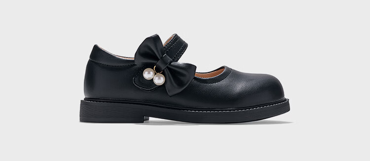 RED DRAGONFLY Children's Autumn Shoes, Girls' Flats, Soft-Soled Princess Shoes for Girls, Small Leather Shoes Q51BPPY455 Black Size 34 7