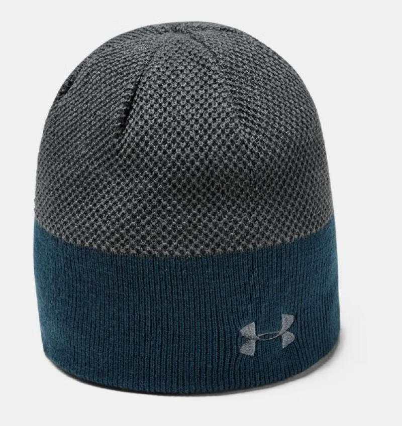 安德玛underarmour男士帽子针织帽毛线帽无檐拼色小圆帽1343186black